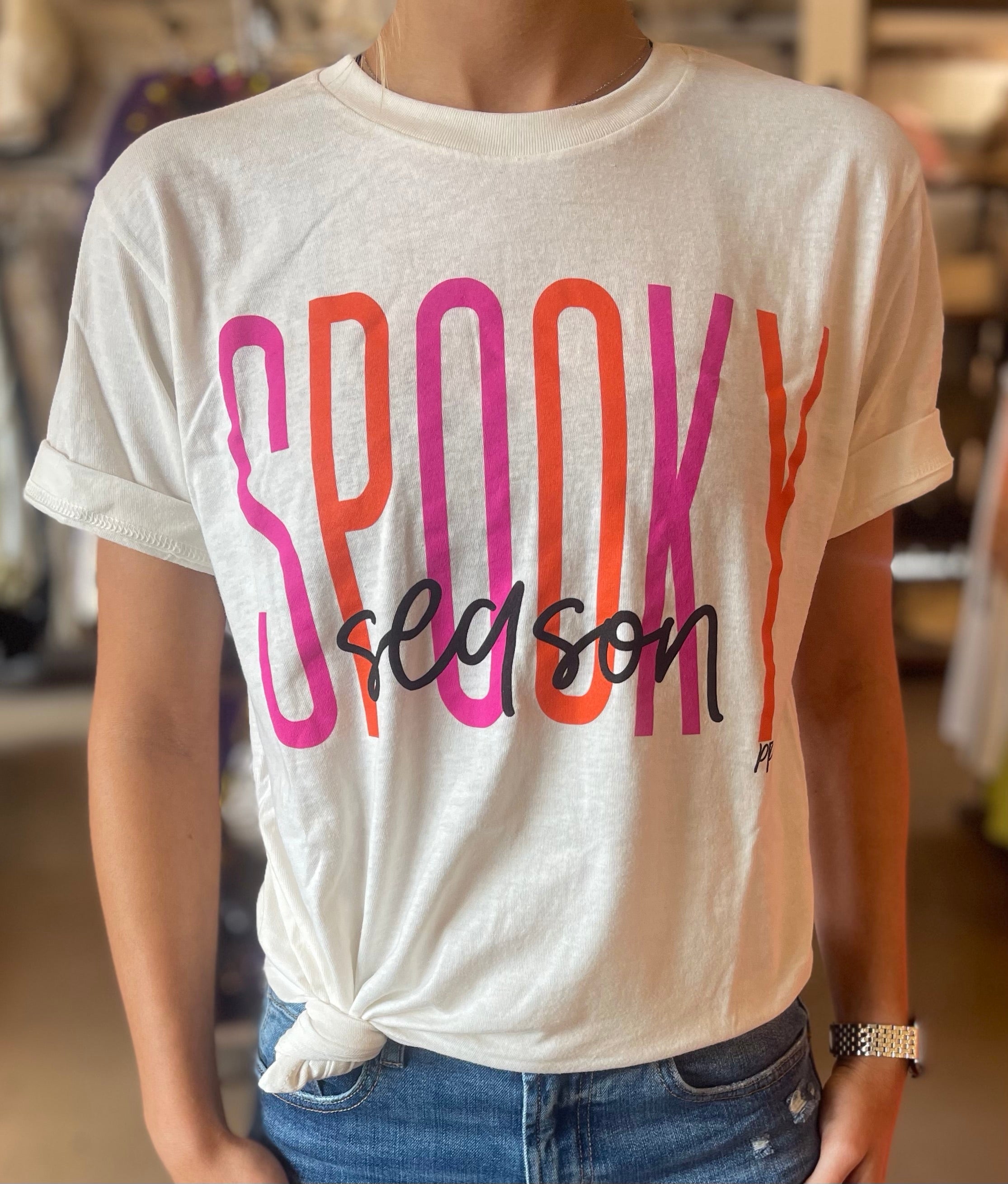 Cream Spooky Season T-Shirt