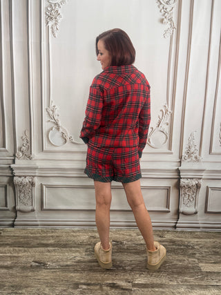 Red Plaid Christmas Pajama Set
