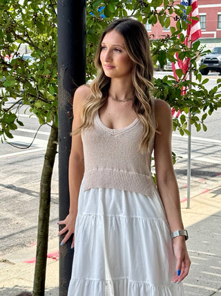 Midi White Natural Dress
