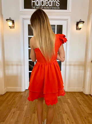 Red One Shoulder Dress