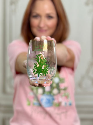 Merry Mahjong Stemless Wine Glass