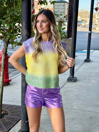 Mardi Gras Metallic Sweater