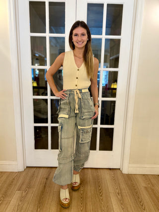 Natural Button Down Vest