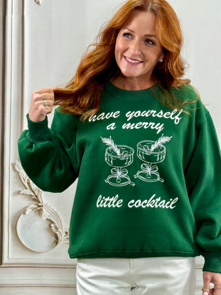 Green Merry Little Cocktail Sweatshirt