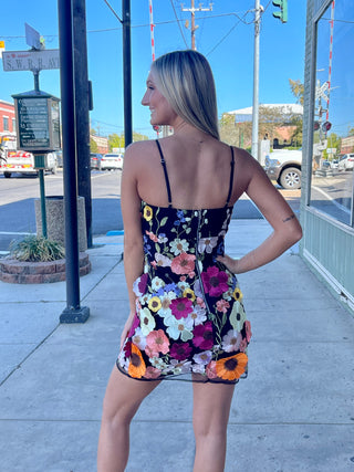 Black Multi Floral Dress