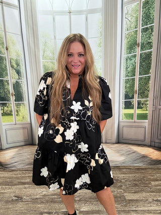 Cairan Black Taupe Dress