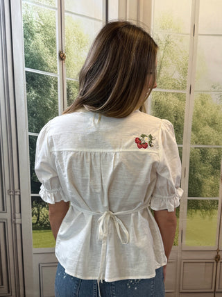 Strawberry Embroidered Blouse