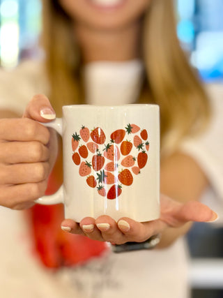 Strawberry Heart Coffee Mug