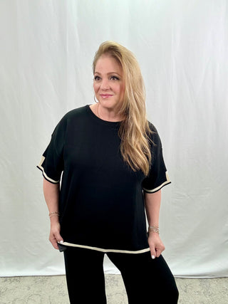 Black Blouse & Pants Set