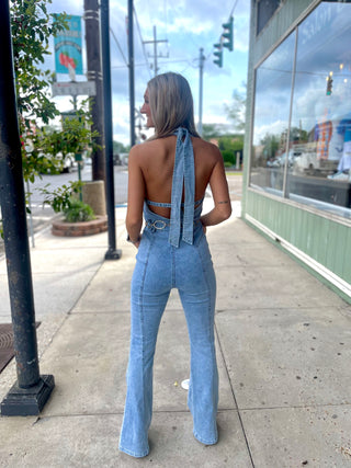 Light Wash Denim Jumpsuit