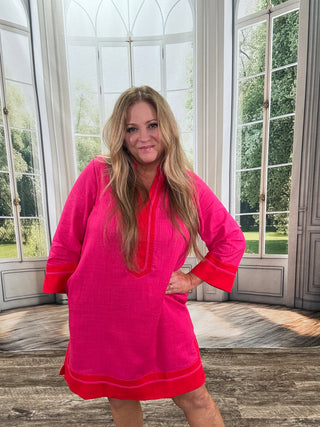 Allie Fuchsia Linen Mini Dress