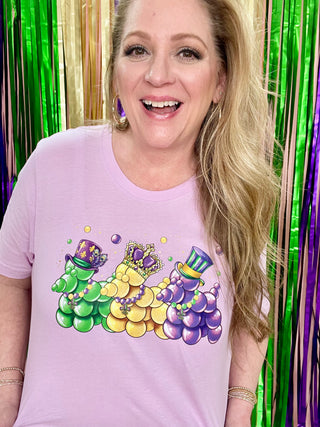 Mardi Gras Bead Dog Graphic T-Shirt