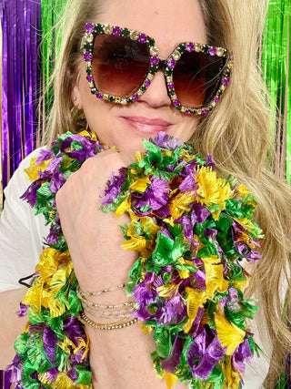 Large Mardi Gras Rhinestone Sunglasses