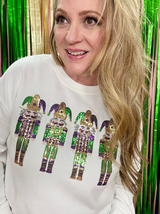 Mardi Gras Glitter Nutcracker Sweatshirt