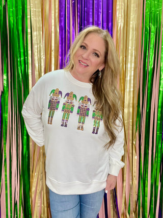 Mardi Gras Glitter Nutcracker Sweatshirt