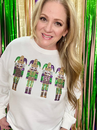 Mardi Gras Glitter Nutcracker Sweatshirt