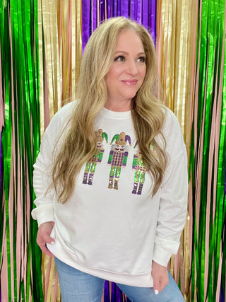 Mardi Gras Glitter Nutcracker Sweatshirt