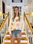 Cream Halloween Pumpkin Sweatshirt