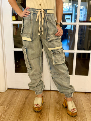 Denim Cargo Jogger