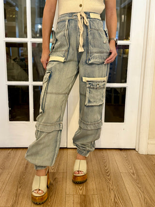 Denim Cargo Jogger