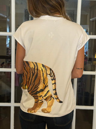 Wrap Around Sequin Tiger Top