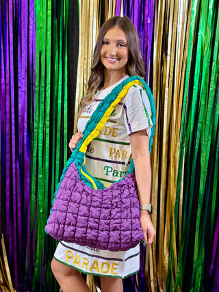Mardi Gras Puffer Bag