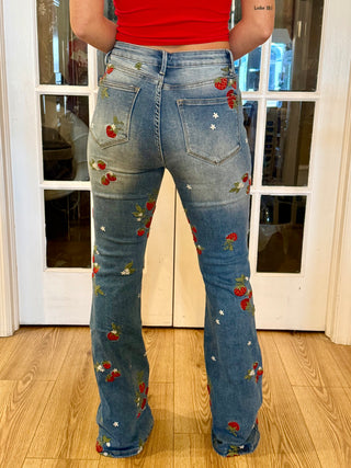 Washed Denim Strawberry Jeans