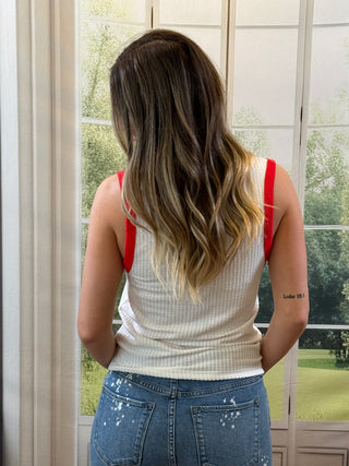 Off White Sleeveless Top