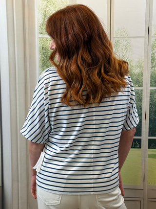 Skylar Navy White Top