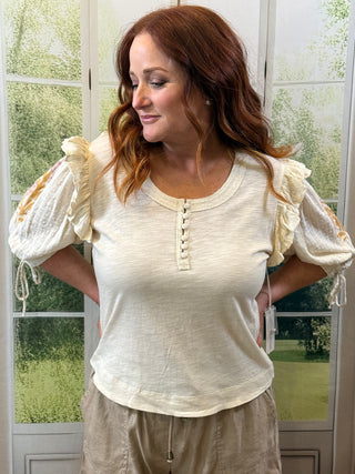 Keely Vintage Cream Top
