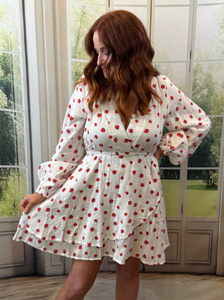 Strawberry Print Casual Dress