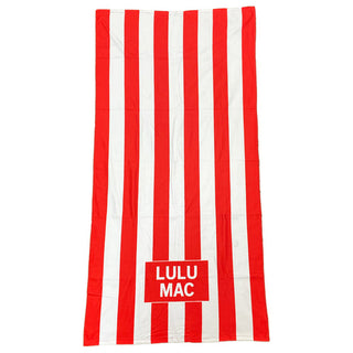 Lulu Mac Red Darby Beach Towel