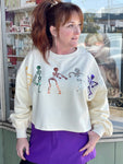 Cream Sequin Skeleton Sweatshirt