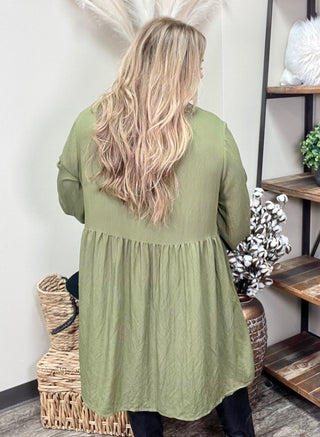 Olive Button Down Dress