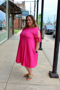 Fuchsia Shift Dress