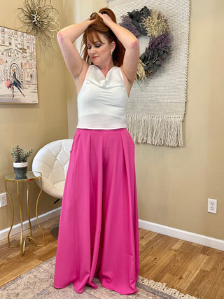 Magenta Wide Leg Palazzo Pant