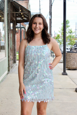 Mint Floral Dress