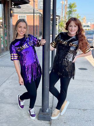 Sequin Game Day Top