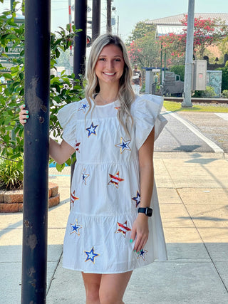 White Star Patch Dress