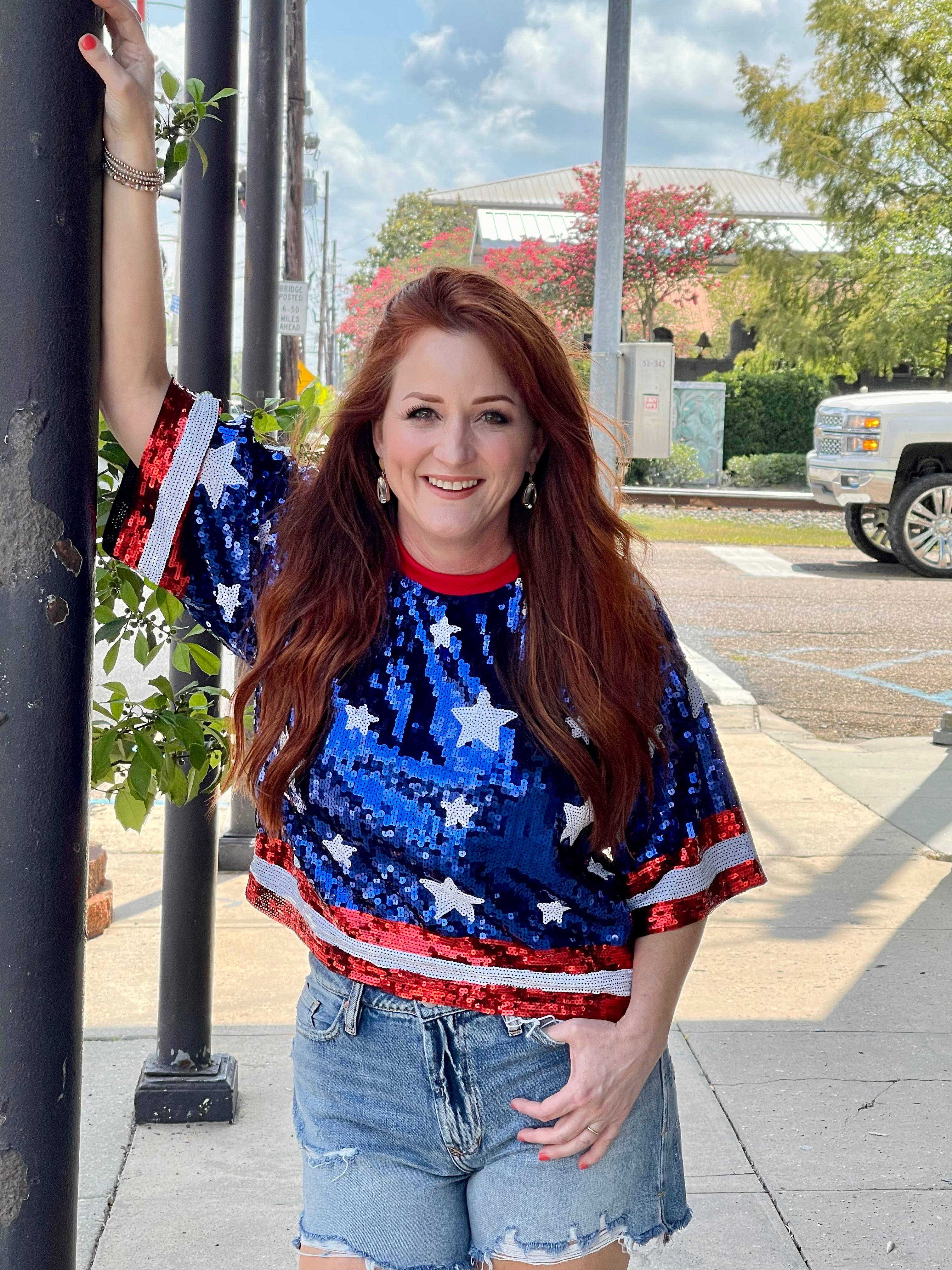 4th Of July Sequin Top