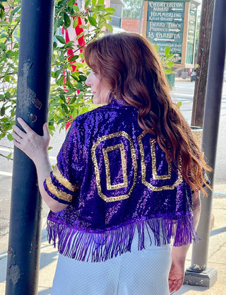 Purple Sequin Gameday Top