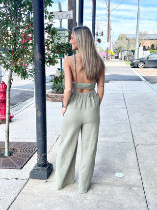 Imani Sweet Olive Jumpsuit