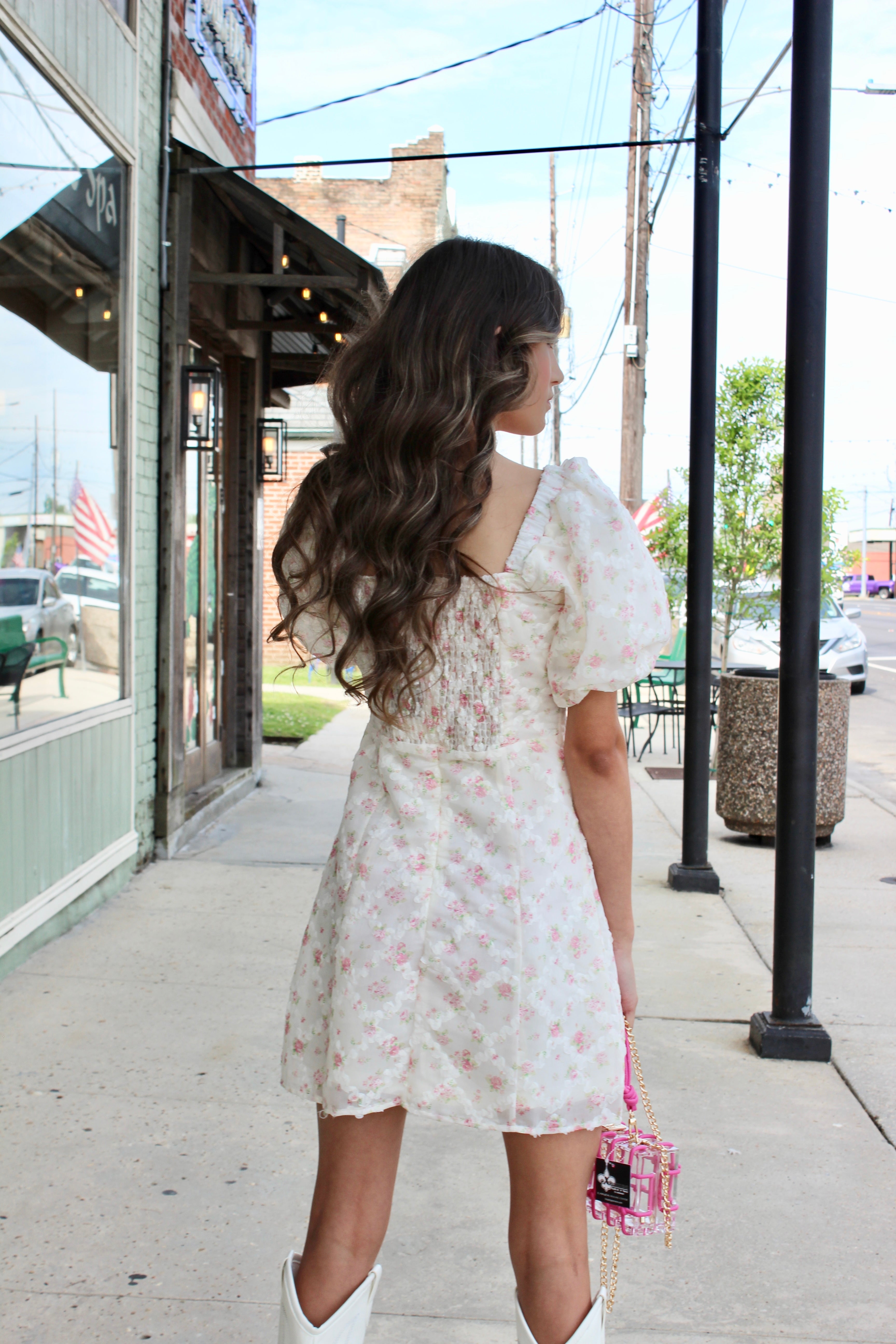 Pink Floral Mini Dress
