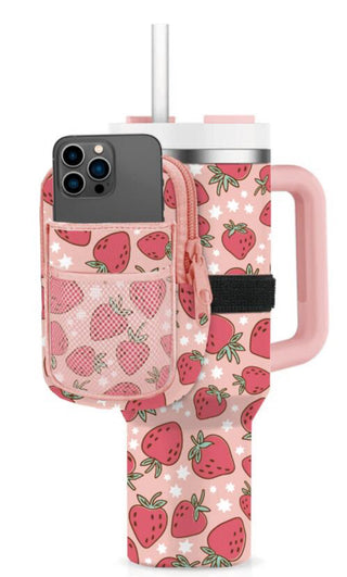 Strawberry Tumbler Zipper Bag