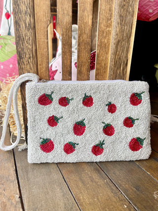 Strawberry Beaded Clutch