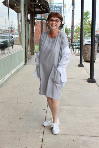 Mist Tencel Blend Tunic Dress