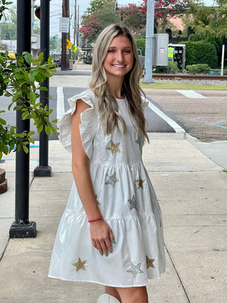 Ivory Sequin Star Dress