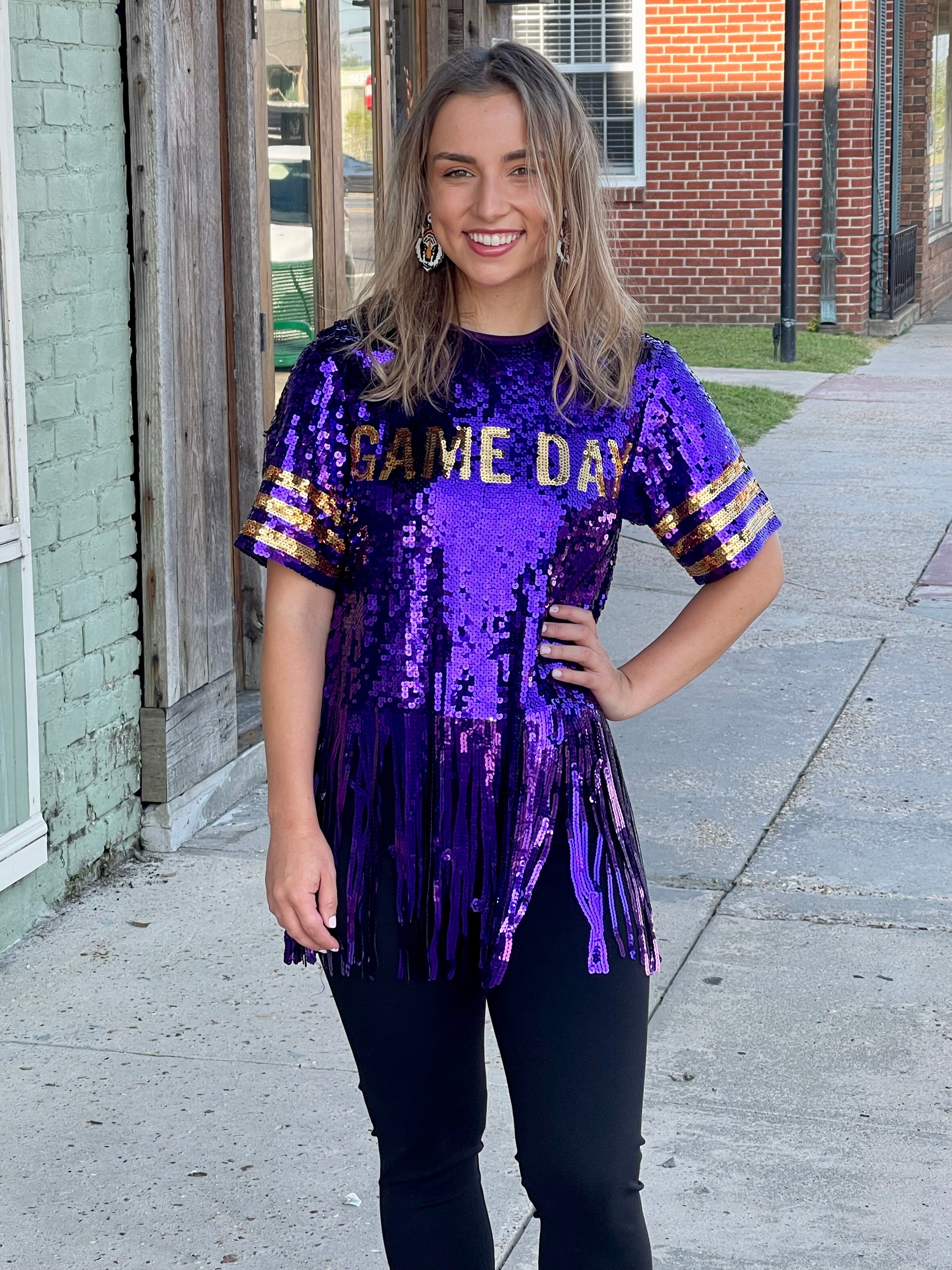 Sequin Game Day Top