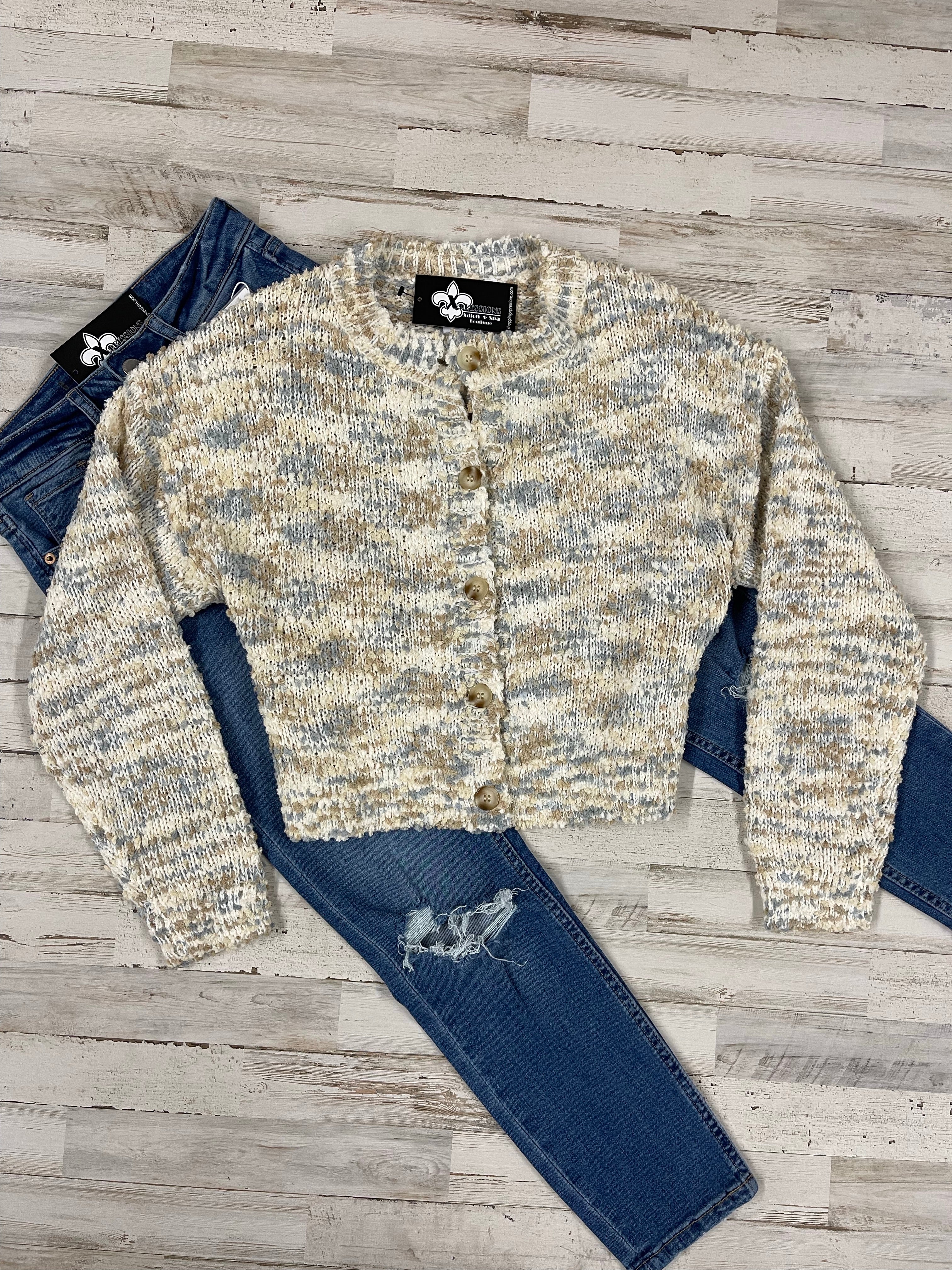 Cream Multi Cardigan