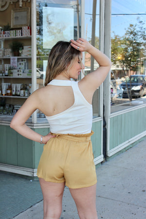 Mustard Belted Shorts